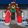 thumbnail image 2 of Gemmy Animated Airblown Inflatable Archway Mixed Media Bow tie Wiggling Teddy Bear , 10.5 ft Tall, 2 of 2