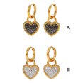 thumbnail image 3 of Guardurnaity 1 par de pendientes de aro de corazón para mujer, colgante de circón brillante, estilo dulce, pendiente exagerado, joyería para boda, Ropa, zapatos y accesorios Miscelánea Blanco Guardurnaity AP017769-02, 3 of 6