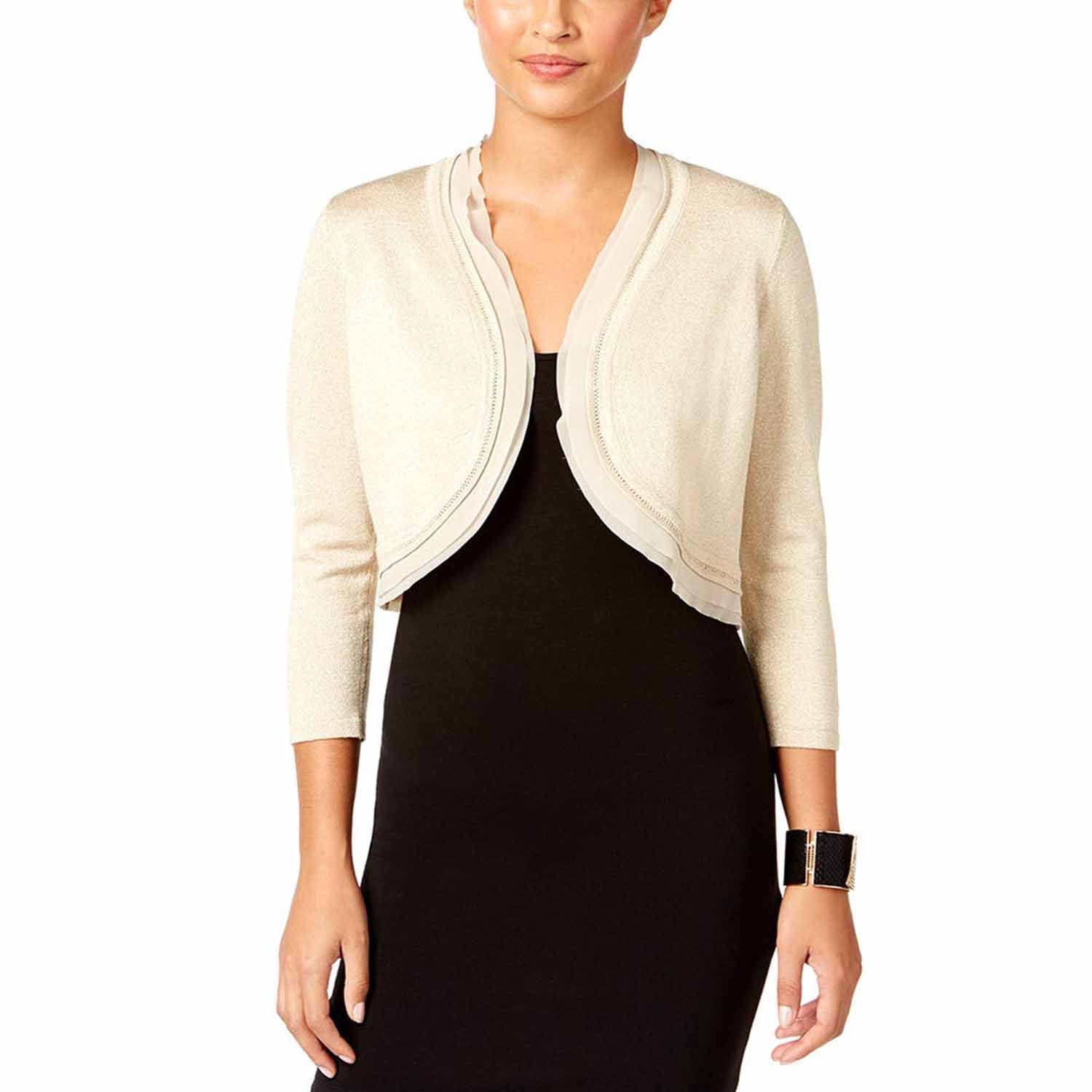 Thalia Sodi Womens Chiffon-Trim Bolero 