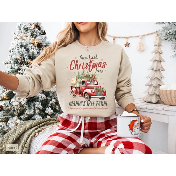 Fresh Farm Winter Sweatshirts, Winter Truck Sweatshirt, Sweatshirt Winter Tree Farm, Winter Crewneck, Winter Sweatshirt for Mom55 Tshirt All Size S-5XL