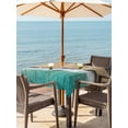 thumbnail image 4 of Square Outdoor Tablecloth with Umbrella Hole Beige Blue Summer Beach Outside Table Cloth Waterproof Patio Table Cover Coastal Nautical Starfish Ocean Zipper Tablecloths for Picnic Camping 60x60 Inch, 4 of 8
