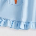 thumbnail image 4 of Toddler Baby Girl Easter Outfit Cute Embroidery Ruffle Sleeve Dress Shirt Top and Striped Shorts Set 2 Piece, 4 of 6