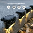 thumbnail image 4 of Luces de cubierta, luces solares para escalones de decoración exterior, plástico ABS duradero, energía solar, impermeable IP67, fácil instalación con tornillos o cinta de doble cara para terraza,, 4 of 6