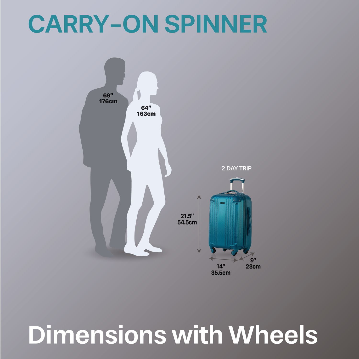 JetStream® Hardside Carry-On Luggage with wheels, 20 Inch Carry On Rolling Spinner Suitcase