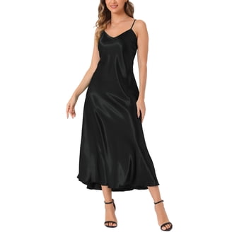 Black Chiffon Brasso Swiss Dot V-Neck Dress - Walmart.com