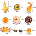 thumbnail image 4 of Decoración de calabazas artificiales, juego de 50 calabazas artificiales para decoración otoñal, minicalabazas falsas, piñas, hojas de arce, bellotas, granadas y variedad, 4 of 5