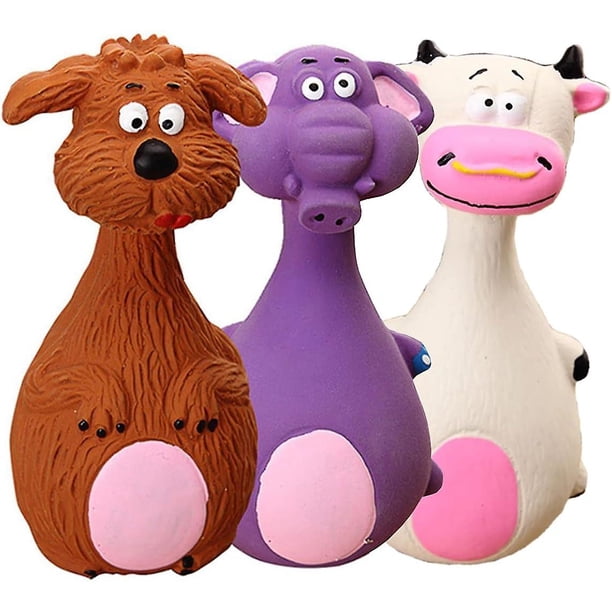 Juego de 3 piezas para cachorros de perro TANGJMXG interactivo sonido látex suave masticables goma