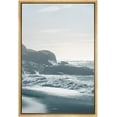 thumbnail image 3 of PixonSign Framed Canvas Wall Art Reef on Beach Coastal Landscape Photography Picture Print Blue and White Modern Art for Living Room, Bedroom, Office - 24"x36" Natural, 3 of 5