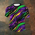 thumbnail image 3 of BRGZLK Men's Short Sleeve Carnival Printed Loose Elastic Fitness Non Positioning Printed Crew Neck Top Graphic Tee Casual Loose Fit Vacation 2026 Holiday Clothes, 3 of 4