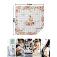 thumbnail image 4 of Easter Bunny Cloth Napkins Set of 8 Reusable Dinner Napkins, Spring Watercolor Pink Flower Grey Plaid Cocktail Napkin Washable Table Napkins for Wedding/Holiday Party/Baby Shower 20"x20", 4 of 7