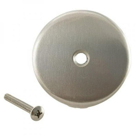 Overflow Faceplate - Westbrass WBD328-07 1-Hole Overflow Faceplate in Satin Nickel
