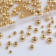 thumbnail image 5 of 250pcs Golden Plated Smooth Round Ball Spacer Beads Brass Rondelle Loose Beads with A Plastic Box for DIY Bracelet Necklace Earrings Jewelry Making, 5 Sizes, 5 of 8