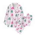 thumbnail image 6 of Weebloom Womens Christmas Loungewear Soft Comfortable Sleep Shirt Pants With Pockets Long Sleeve Cozy Outfit Pj'S Pajamas Pink M, 6 of 6