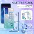thumbnail image 4 of (3in1 for Samsung Galaxy A53 5G Phone Case Glitter Sparkly for Women Girls Sparkle Girly Bling Shiny Cover Cute Flowers Floral Design with Ring Pretty Blue Cases for Samsung A53 5G 6.5'', 4 of 12