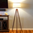 thumbnail image 1 of Brightech Emma Modern Home 60" Tall Standing LED Light Tripod Floor Lamp, Brown, 1 of 8