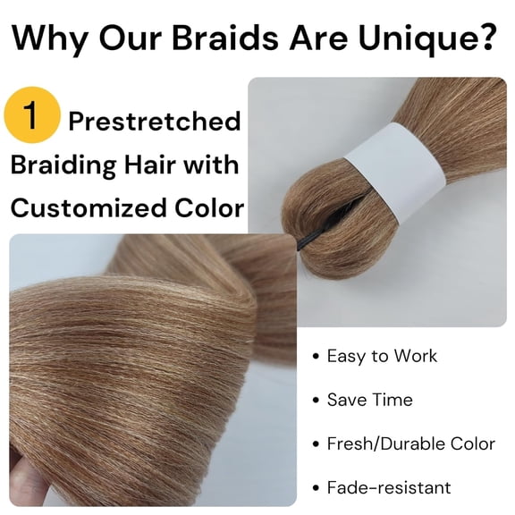 WEIF-Dark Ash Brown Braiding Hair Pre stretched Box Braiding Hair Extensions for Knotless Braids Mixed Feed in Braids Hair for Braiding