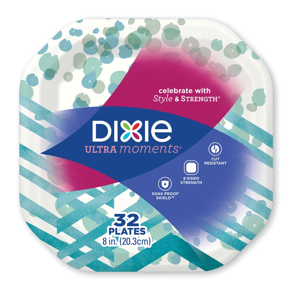 Dixie Ultra Moments Paper Lunch Plates, 8", 32 Count