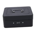 thumbnail image 4 of SKISUNO Safety Box Cashier Box Metal Black Heavy Duty 1Pack, 4 of 8