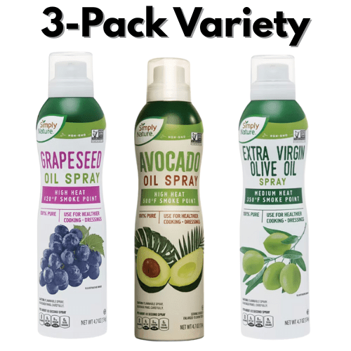 Simply Nature Cooking Spray Variety Pack, 3-Pack, 4.7 fl oz