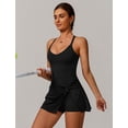thumbnail image 2 of IWEMEK Women's Tennis Dresses Twist Front Split Ruffle Cami Dress with shorts Golf Active Dress, 2 of 6