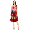 thumbnail image 5 of Sakkas Palm Tree Tie Dye Caftan Dress / Cover Up - Red - One Size, 5 of 5