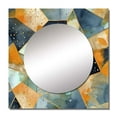 thumbnail image 2 of Designart "Asymmetric Marble Shapes In Blue And Yellow" Abstract Geometric Square Mirror Wall Decor Modern - Large Blue Square Bathroom Mirror - Square Printed Wall Mirror Art, 2 of 5