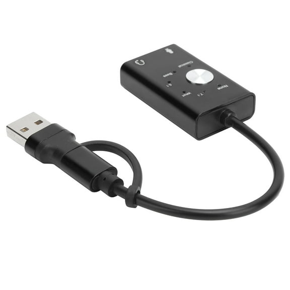 TypeC to Audio Sound Card 7.1 Channel Laptop External 2 in 1 USB Adapter