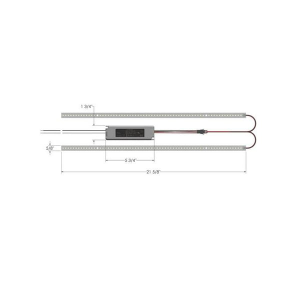 Optilumen RKS2220-50-A20 2 ft. 20W 5000K Equivalent Integrated White LED Magnetic Strip Kit Retrofit Kit