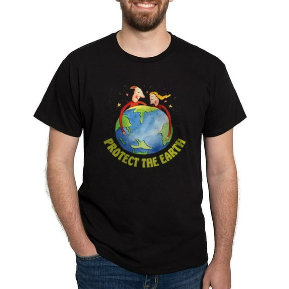 CafePress - Protect The Earth Dark T Shirt - Men's Classic Graphic Cotton T-Shirt
