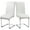 White, variant on Alden Design Modern Faux Leather Dining Chair with C-Shaped Metal Legs, Set of 2, Gray