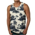 thumbnail image 2 of Camiseta sin mangas de cuello redondo para hombre, blusa informal de verano sin mangas con estampado de cuello redondo para hombre, 2 of 5