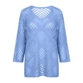 thumbnail image 5 of Crochet Lattice Tops For Women Short Sleeve Tops For Women Women Business Casual Short Sleeve Crochet Tops For Women Crochet Lattice Tops For Women Loose Fit Tee Shirt Women Cute Summer Tops, 5 of 5