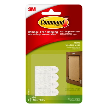 Command Frame Stabilizer Strips, White, 4 Sets of Strips/Pack