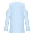 thumbnail image 5 of FAIWAD Women Cold Shoulder Tunic Tops Long Sleeve V Neck Solid Color Basic Shirts Fall Winter Casual Pullover Top, 5 of 5