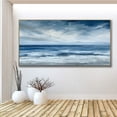 thumbnail image 5 of Ocean and Sky Abstract Oil Painting Textured White Waves Canvas Art Large Seascape for Living Room Decor,Unstretched,Frameless,(51*102cm)20*40Inches, 5 of 5