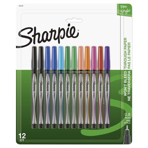 Sharpie Fine Point Pens, Assorted Colors, 12 Count
