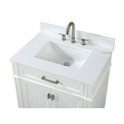 Tennant Brand 30 Modern White Bathroom Vanity with White Quartz Top