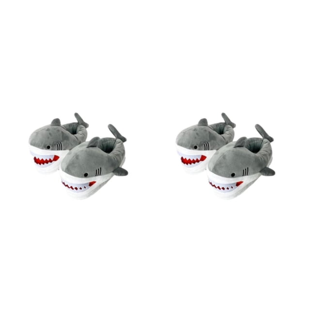 Minnieouse 2 pack/lote Y Pantuflas Toboganes Tiburón Cálido Y Estos Animales Tiburón 2 pack/lote Parte Inferior Antideslizante Para Seguridad Gris Tamaño de la UE 36-43 2Conjunto