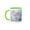 Green/White, variant on 3drose, Heart Collage with Text You Are Loved, 11oz Two-tone Green Mug