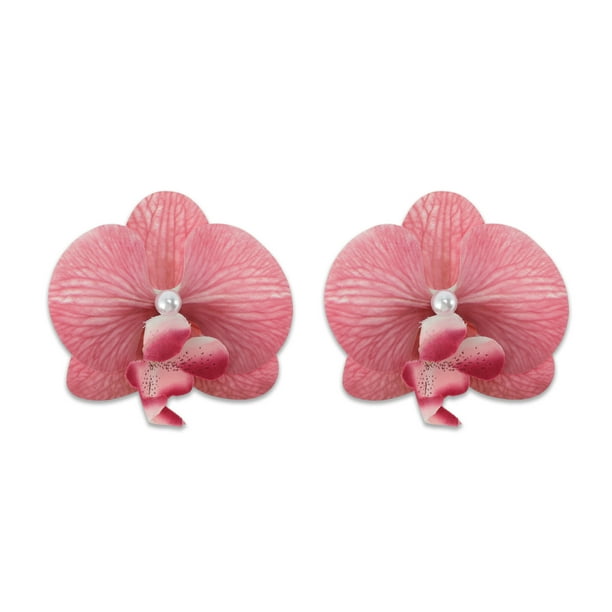 Ganga Única 2 Pcs Clip de Pico de Pato Phalaenopsis Clips de Pelo de Perlas Falsas para Mujeres Ombre Rosa