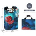 thumbnail image 3 of Red Roses Flowers Lightweight Large Hamper with Handles Durable Oxford Clothes Bags Storage Organization for Home Bedroom B, 3 of 6