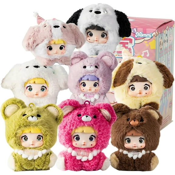 Nommi Blind Box V4 Nommi Baby Series, Nommi Mibao's Adoption House Series Plush Blind Box 1PC(1 of 10 Possible Styles), Nommi Blind Box Plush Cute Figures Collectible Toys Birthday Gifts for Girls