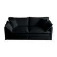 thumbnail image 6 of Black Chenille 2-Piece Living Room Set: Upholstered 4-Seat Sofa & Loveseat for Home Office Lounge, Solid Wood Frame, Superior Comfort, Flexible Modular Design, 6 of 15