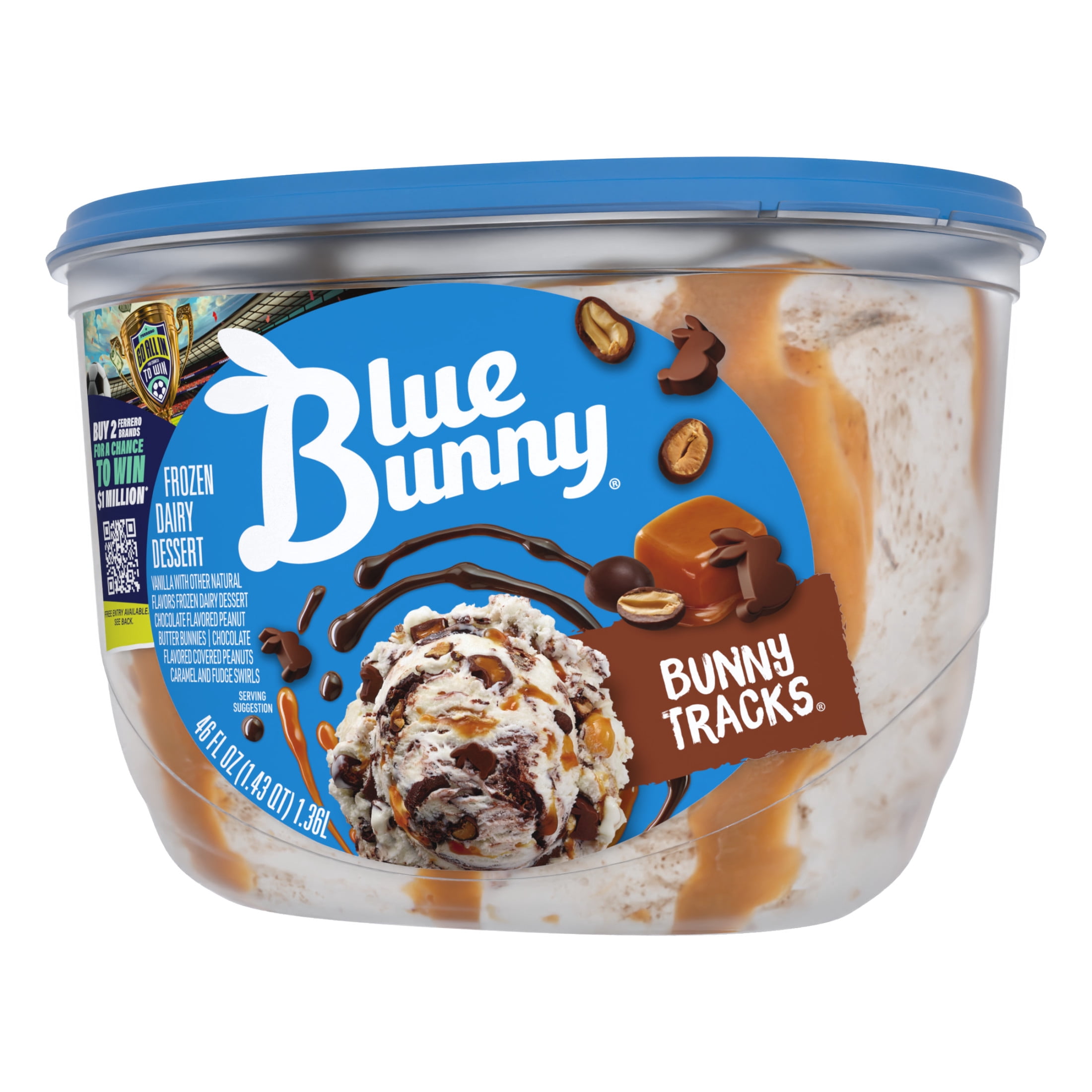 Blue Bunny Bunny Tracks Premium Frozen Dessert, 46 fl oz Tub