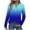Blue, variant on Women's Ombre Long Sleeve Button Down Shirt Casual Comfort Fit Gradient Color Stylish Blouse Versatile Tops for Women L Size Blue