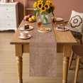 thumbnail image 2 of Vintage Brown Cotton Linen Rectangle Table Runners 13"x90", Modern Art Farmhouse Solid Color Coffee Table Runner Dresser Scarves Luxury Table Runners for Wedding Party Banquet Dinner Decor, 2 of 8
