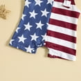 thumbnail image 4 of KAUOD Independence Day Baby Color Blocking Romper Sleeveless Knotted Suspender Jumpsuit Day 4 of July Baby Girl Clothes, 4 of 7