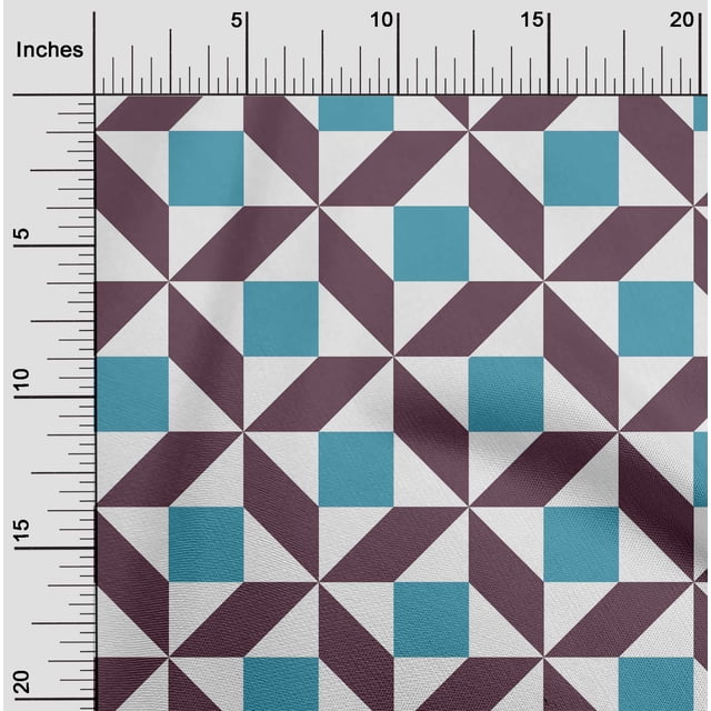 oneOone Georgette Viscose Fabric Triangle|Parallelogram & Square Geometric Print Fabric By Yard 42 Inch Wide