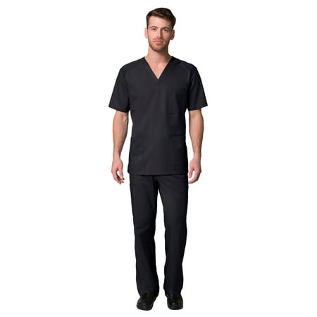 

Maevn EON Men s Mesh 3-Pocket V-Neck Top & Men s Half Elastic Cargo Pant Scrub Set