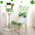 thumbnail image 6 of 6 Pcs St Patricks Day Dining Chair Covers Protector Stretchable Washable Seat Cushion Slipcover Green Clover Chair Seat Cover for St Patricks Day Kitchen Hotel Office Party Wedding Restaurant Decor, 6 of 6